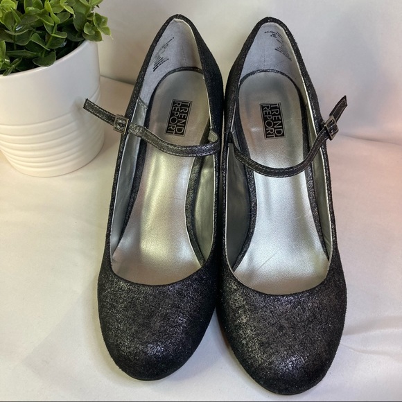 🖤Black Glitter Elegant Evening Wedge Heels (Round Toe) - "Trend Report " - Picture 12 of 15